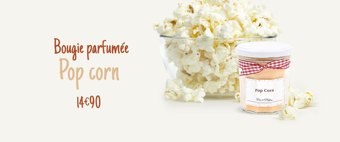 Bougie parfumée Pop corn - Cire et Parfum