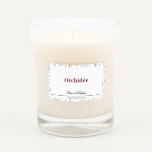 Bougie parfumée Orchidée artisanale, parfum floral doux et poudré, Cire et Parfum.